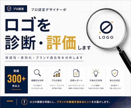 プロ認定デザイナーがロゴを診断します 視認性や差別化を分析する診断レポート付き イメージ1