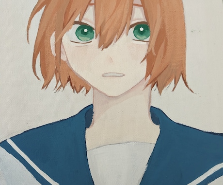 ハガキサイズにアナログ絵を描きます アクリル絵の具などを使いイラストを描きます完成品は送ります イメージ2
