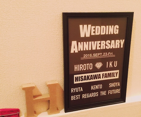 デザイナーがつくる記念パネル！ご結婚記念やお子様の誕生記念にオシャレなパネルを作成します！ イメージ1