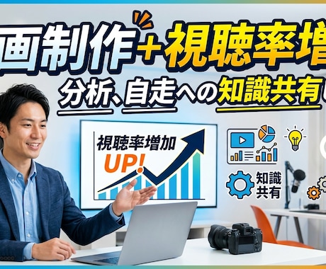 動画制作+視聴率増加、分析、自走への知識共有します 1本の動画制作と伸ばすための秘訣、培ってきた知識を共有します イメージ1