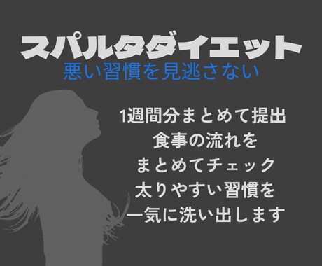 管理栄養士が1週間分のお食事の問題点を指摘ます 悪い習慣を見逃さない　スパルタダイエット イメージ2