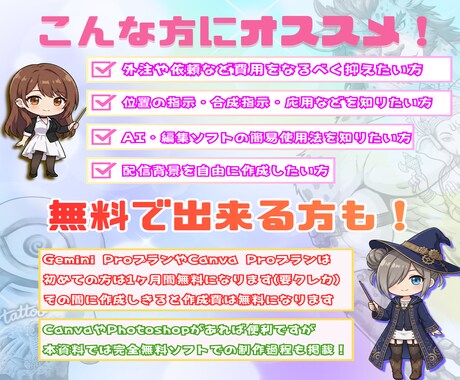 配信背景とサムネイルの作成手順を資料で解説します AI初心者でも安心の手順画像付きの資料! 無料でできる方も! イメージ2