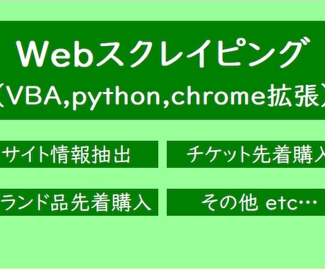 スクレイピングツールを開発します Webサイト情報抽出やチケット高速購入などご相談ください イメージ1