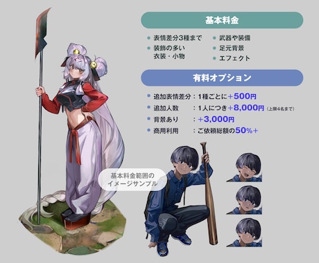 TRPG向け全身立ち絵制作します 質感のあるイラスト立ち絵　TRPGや配信の賑やかしに！！！！ イメージ2