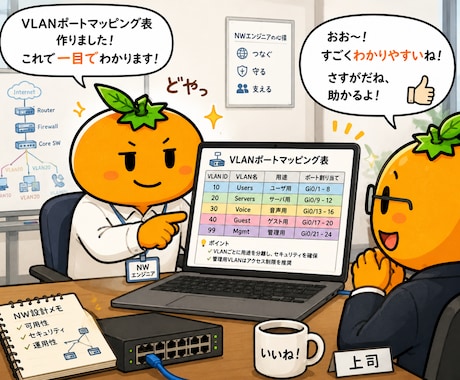 Cisco SW コンフィグからVLAN表作ります コンフィグを変換してVLAN全体像が一目でわかる表にします! イメージ1