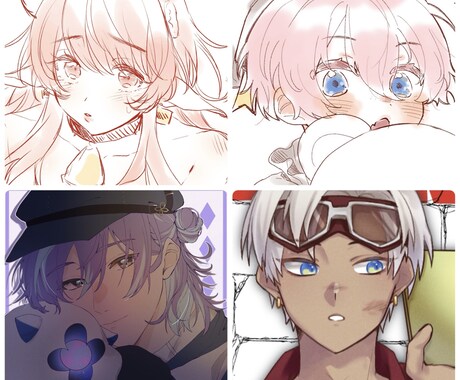 おまかせでかわいめ簡易イラスト描きます アイコンなどに:かわいめの絵柄のバストアップ絵をおまかせで！ イメージ1