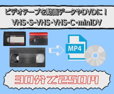 ビデオテープを動画データやDVDにします 思い出のビデオをスマホやプレイヤーなどで！ イメージ1