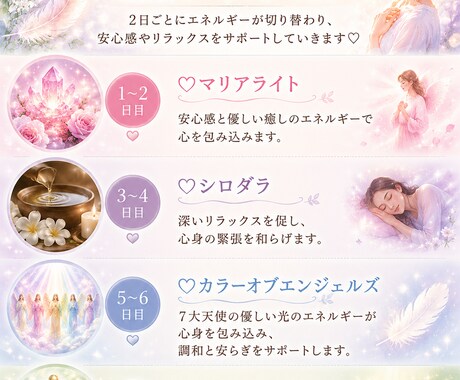 心と体を癒す8日間⟡.*遠隔ヒーリングします 疲れ・不安・ストレスを優しく癒します イメージ2