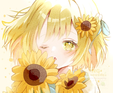 可愛いアイコンお届けします 癒される優しい色合いの女の子のアイコン描きます♡ イメージ1