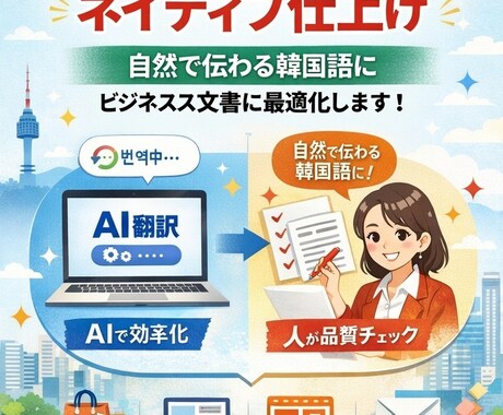 韓国市場で伝わる文章に仕上げます 【法人・ビジネス向け】AI翻訳＋韓国語自然表現リライト イメージ1