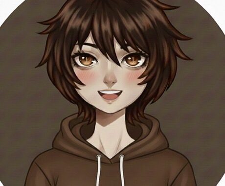 ブラウン系手描きSNS用アイコン作成します イメージ1