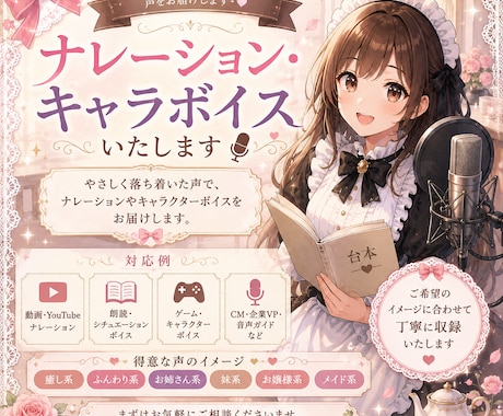 ナレーション・キャラクターボイスいたします イベント案内や朗読もお任せください イメージ1