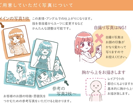 印刷込◆ラフタッチ似顔絵名刺おつくりします ◆SNSでアイコン利用もOK◆ イメージ2