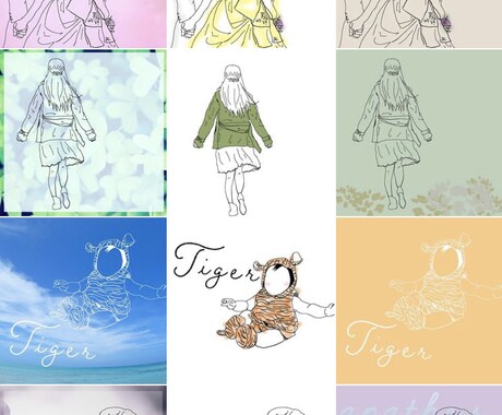 アイコンにもおすすめ！線画イラスト作成いたします シンプルな線画イラストを背景違いで3パターン納品いたします！ イメージ2