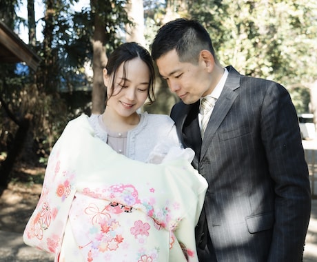 女性のプロカメラマンがお子様のお写真撮影いたします ニューボーン/お宮参り/ハーフバースデー/記念フォト/七五三 イメージ1