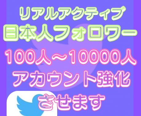 Xツイッター日本人フォロワーを100人〜増やします 実在するリアルユーザーのフォローの為凍結リスクなし 運用可能