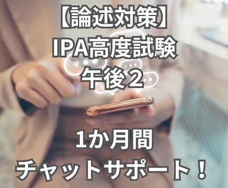 1か月｜IPA高度試験の午後2をチャット支援します 【購入実績20件まで値下げ中！！】 イメージ1