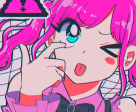 レトロで可愛い地雷系アイコン描きます レトロ調の可愛い絵柄で地雷系の女の子を描かせて頂きます。 イメージ2