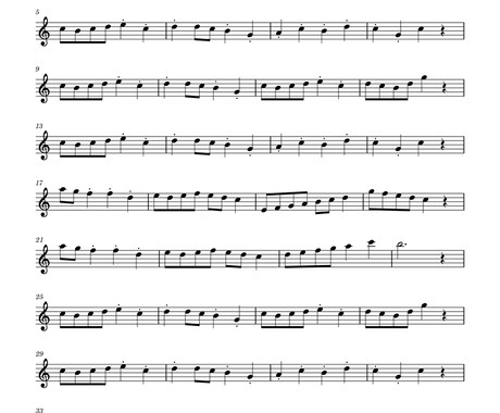 メロディーのみの楽譜、作ります 絶対音感持ち、ピアノ歴10年が楽譜制作致します。 イメージ2