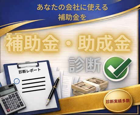 使える補助金を客観診断します 補助金と助成金の最大3制度を情報整理・抽出 イメージ1
