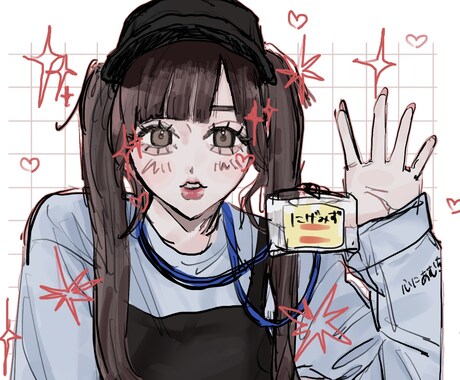 イラスト風似顔絵描きます キラキラかわいい！アニメイラスト風の似顔絵お描きします！ イメージ1