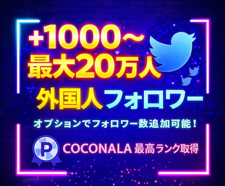 X・旧Twitterの外国人フォロワーを増加します X・旧Twitterフォロワー1000増加！ イメージ1