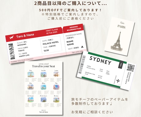 旅モチーフ✈︎ 結婚式プロフィールブックが作れます 海外テーマ &旅行の思い出を載せたい方にお勧め【説明書付◎】 イメージ2