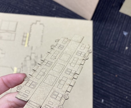 模型の添景の作成をします レーザーカッターで展開図の作成を行います イメージ2