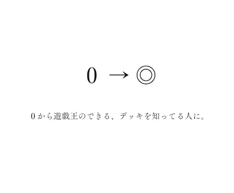 ０から遊戯王の知識＋作りたいデッキの解説をします 0→◎：0から遊戯王のできる、デッキを知ってる人に。 イメージ1