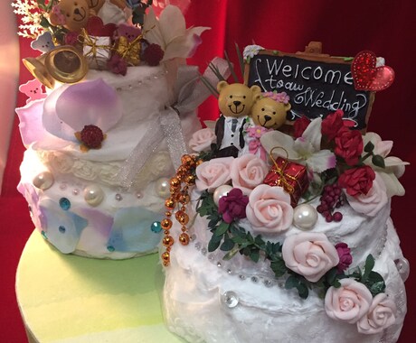 結婚式のお客様をかわいいケーキでお出迎えします ウェルカムスペースが華やかになるクレイアートケーキ！ イメージ2