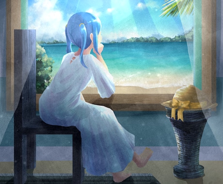 目を惹かれる背景付きのイラスト描きます ふわっとしたものから鮮やかなものまで何でもおまかせ！ イメージ2