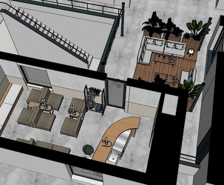 sketchup（スケッチアップ）データ作成します 内装アトリエ事務所での経験を活かしてイメージを形にします イメージ1