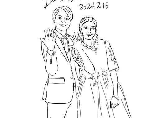 結婚式の写真からこのような絵に出来ます 結婚式の写真からオシャレイラストの様にしてみませんか？ イメージ2