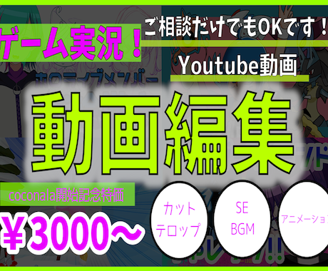 ゲーマー配信者＆プロ編集者が格安で制作します 初めてのゲーム実況も本格仕様に！ イメージ1