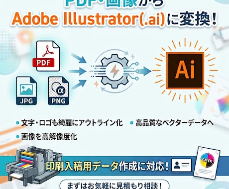 pdf や画像データから .ai に変換します イメージ1