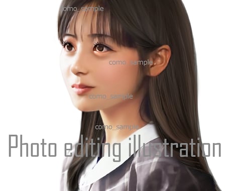 デジタルで元写真を加工しリアル似顔絵を作成します ♪アイコンや名刺・SNSにオススメ＊JPG、PNGでお渡し イメージ1