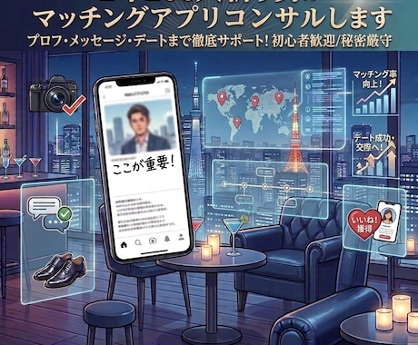 元非モテ男の僕がマッチングアプリコンサルします 元チャラ男！YouTube7万人のプチインフルエンサーが力に イメージ1