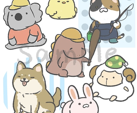ゆる〜い動物のイラストを描きます 写真からのデフォルメイラスト化も可能です！ イメージ2