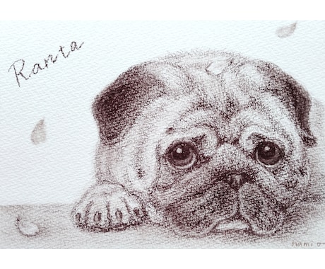 ほっこりセピア調うちの子似顔絵 パステルで描きます 写真には残らない、そのコのぬくもりを一枚のイラストに イメージ2