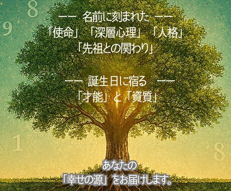 幸せの源 ― あなたの“本質”を数秘で読み解きます 自分自身のこころの“しあわせの基準”で生きるために。 イメージ2