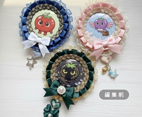 推し活グッズの画像差し替え・編集【3枚】対応します ロゼット用画像・ぬい服のぬいぐるみを自然に差し替えます イメージ2