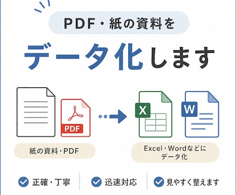 紙やPDF、名刺等データ化します イメージ1