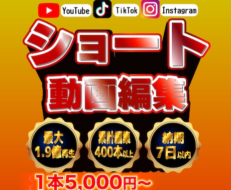 最高1.9億再生！ショート動画のプロが編集します 大手TikTokコンサルで得たノウハウで最高の動画をあなたに イメージ1