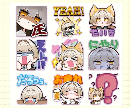 表情豊かな！配信サイト用スタンプを制作します イメージ1