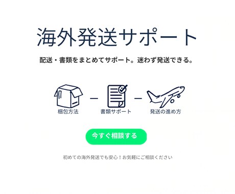 海外発送の不安解消します 「これで合ってる？」を解消。インボイスや配送も迷わず進めます イメージ1