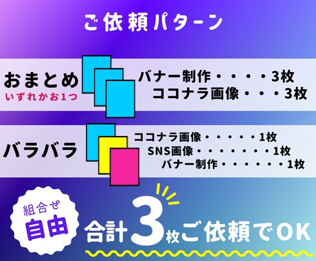 初回限定★バナー・インスタ等の画像作成します 組合わせ自由★初めてで不安な方にお試しパック イメージ2