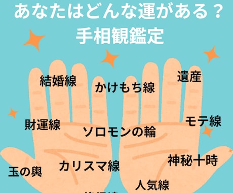 4月限定【特別お試し価格】あなたの手相拝見します 象徴的な線やレアなサイン、手のひらに宿る幸運のヒントをお届け イメージ1