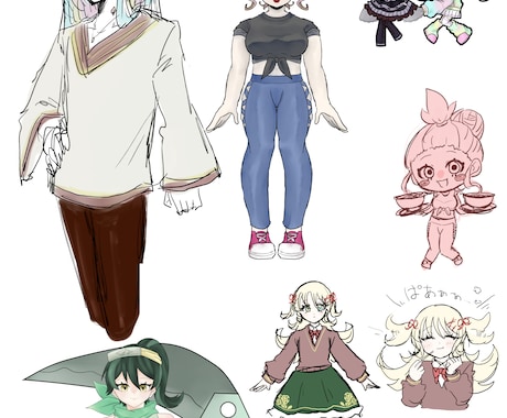 キャラクターデザイン/立ち絵作成行います VTuberやTRPGのキャラデザ〜立ち絵を行います イメージ1
