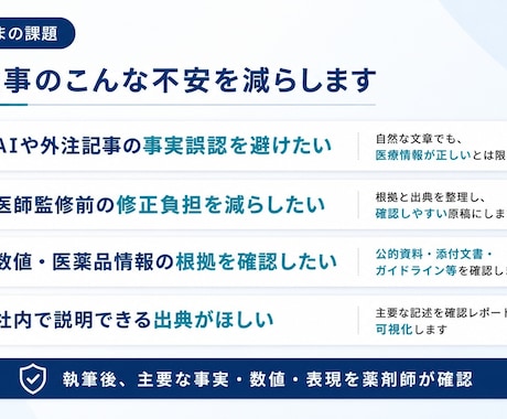 薬剤師が医療記事を執筆＋ファクトチェックします 感染対策・抗菌薬・ワクチンに強い病院薬剤師。FCレポート付き イメージ2