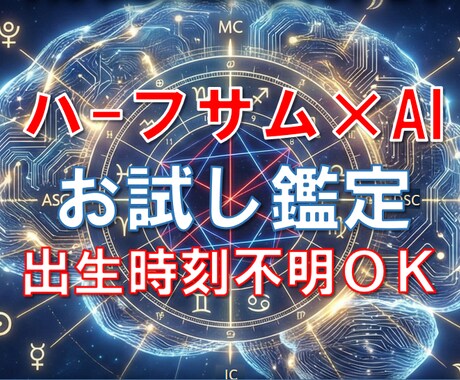 出生時刻不明OK｜￥500でお試し鑑定します ハーフサム×AI　あなたの本質と直近の運気の流れをお試し鑑定 イメージ1